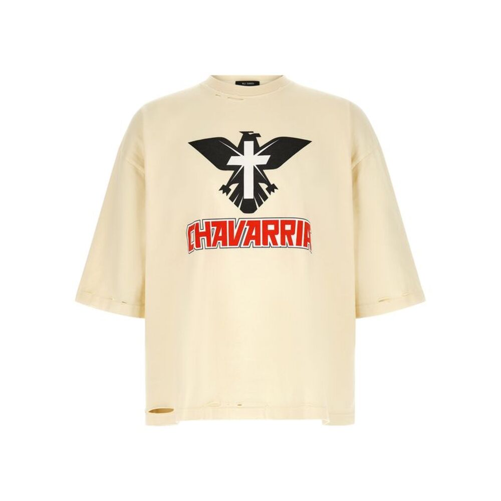 WILLY CHAVARRIA Beige Cotton Men's T-Shirt